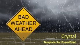  Presentation with weather warning - PPT layouts with warning sign of bad weather background and a tawny brown colored foreground