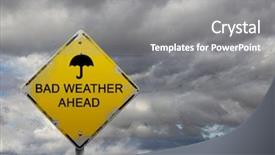 Presentation with weather warning - Slide set consisting of warning sign of bad weather background and a gray colored foreground