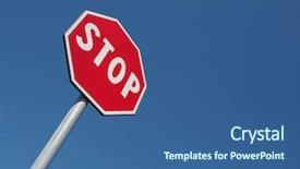  Presentation with stop bullying signs - Presentation theme enhanced with warning signs stop traffic sign background and a ocean colored foreground