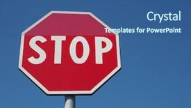  Presentation with stop bullying signs - Presentation theme having warning signs stop traffic sign background and a ocean colored foreground
