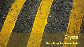  Presentation with stripe - PPT layouts consisting of warning stripe on road background and a tawny brown colored foreground