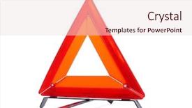  Presentation with triangle - Beautiful presentation theme featuring warning triangle isolated on white backdrop and a lemonade colored foreground