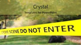  Presentation with caution tape yellow - Beautiful presentation featuring warning yellow tape with park backdrop and a yellow colored foreground