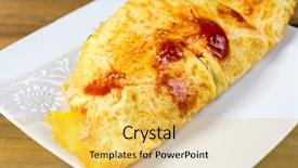  Presentation with rice production - Slides featuring warped - japanese cuisine - omelet rice background and a yellow colored foreground