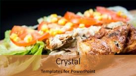  Presentation with rice - Beautiful presentation theme featuring warped - japanese cuisine - omelet rice backdrop and a  colored foreground