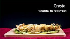  Presentation with rice - Colorful PPT theme enhanced with warped - japanese cuisine - omelet rice backdrop and a  colored foreground