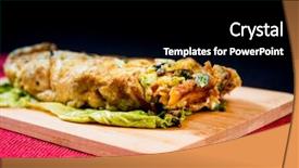  Presentation with biology rice hybrid - Amazing PPT layouts having warped - japanese cuisine - omelet rice backdrop and a black colored foreground