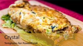  Presentation with rice - Slides with warped - japanese cuisine - omelet rice background and a gold colored foreground