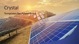  Presentation with solar power - PPT theme enhanced with warped - solar energy modern electric power background and a yellow colored foreground