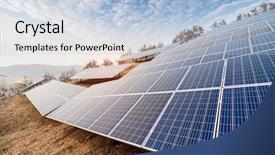  Presentation with solar power - PPT layouts consisting of warped - solar energy modern electric power background and a light blue colored foreground