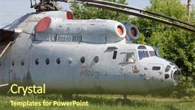 Presentation with military transport - Presentation theme enhanced with warplanes - russian military-transport helicopter mi-6 aviation background and a tawny brown colored foreground
