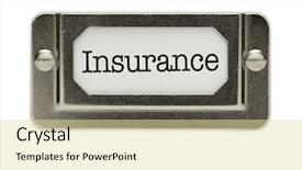  Presentation with file drawer - Slides having warranty card - insurance file drawer label isolated background and a blonde colored foreground