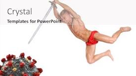  Presentation with virus infection - Cool new presentation theme with warrior-virus-destruction-extinguish-treatment backdrop and a white colored foreground