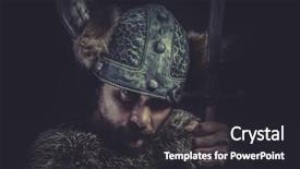  Presentation with warrior - Amazing theme having warrior with a huge sword backdrop and a dark gray colored foreground
