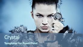  Presentation with warrior woman - Amazing slides having warrior woman fantasy fashion idea backdrop and a ocean colored foreground