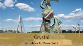  Presentation with mermaid - Beautiful slide set featuring warsaw-mermaid-called-syrenka backdrop and a yellow colored foreground