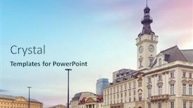  Presentation with poland - Presentation with warsaw-poland-jablonowski-palace-building background and a cool aqua colored foreground