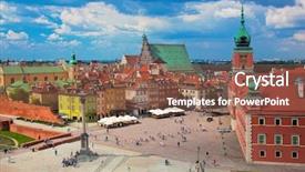  Presentation with royal blue - Presentation having warsaw poland the royal background and a tawny brown colored foreground