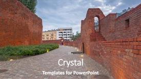  Presentation with ancient war history medieval - PPT theme having warsawa - barbican of warsaw ancient city background and a gray colored foreground