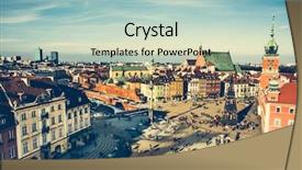  Presentation with king - Presentation featuring warsawa - castle square with king's sigismund's background and a light blue colored foreground