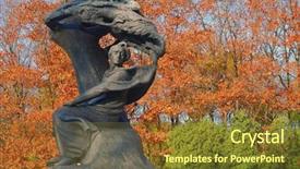 Presentation with chopin - Colorful slides enhanced with warsawa - chopin old bronze monument backdrop and a tawny brown colored foreground