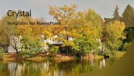  Presentation with fall lake - Cool new slide set with warsawa - fall season in warsaw park backdrop and a  colored foreground