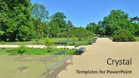  Presentation with royal - Beautiful presentation theme featuring warsawa - lazienki royal park in warsaw backdrop and a soft green colored foreground