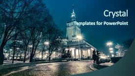  Presentation with culture indonesia ambon - Slide deck featuring warsawa - night view of warsaw palace background and a ocean colored foreground