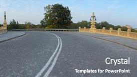  Presentation with bridge - Theme with warsawa - old street on top background and a  colored foreground