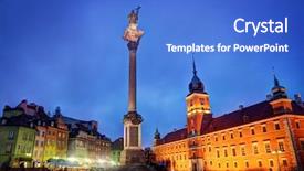  Presentation with poland - Theme enhanced with warsawa - old town in warsaw poland background and a cobalt blue colored foreground