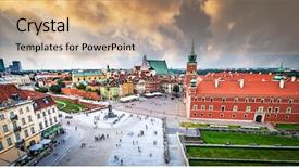  Presentation with old people play - Amazing theme having warsawa - plac zamkowy in warsaw old backdrop and a coral colored foreground