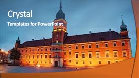  Presentation with royal - PPT layouts featuring warsawa - royal castle in the old background and a teal colored foreground