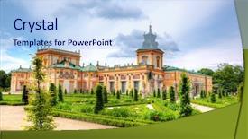  Presentation with poland - Cool new slides with warsawa - royal wilanow palace in warsaw backdrop and a light blue colored foreground