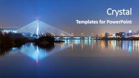  Presentation with poland - Audience pleasing theme consisting of warsawa - vistula river scenery with cable-stayed backdrop and a ocean colored foreground