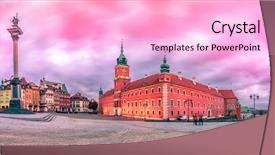  Presentation with royal - Theme consisting of warsawa - warsaw royal castle square sunrise background and a lavender colored foreground