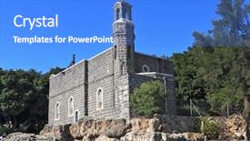  Presentation with jesus bread - Presentation theme featuring overtaking - australian temporary road sign  background and a gold colored foreground