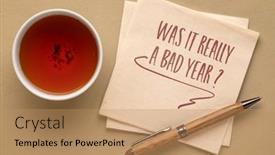  Presentation with tea cup - Presentation theme with was-it-really-a-bad background and a  colored foreground