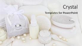  Presentation with beauty products - Presentation theme with wash cloths and decorative pearl background and a white colored foreground