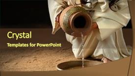  Presentation with feet - Slide set with wash feet of disciples background and a tawny brown colored foreground