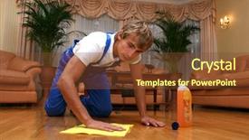  Presentation with wash - Cool new presentation design with wash floor - professional cleaning backdrop and a tawny brown colored foreground