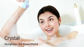  Presentation with wash - PPT theme enhanced with wash herself with shower gel background and a lemonade colored foreground