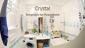  Presentation with wash - Slide deck having wash room - modern small bathroom in blue background and a  colored foreground