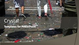  Presentation with wash - Presentation theme consisting of wash-streets-after-festival-san background and a dark gray colored foreground