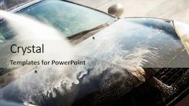  Presentation with car wash - Theme having wash with high water pressure background and a soft green colored foreground