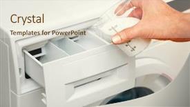  Presentation with hand washing - Amazing PPT theme having washable - hand of man that fills backdrop and a sky blue colored foreground