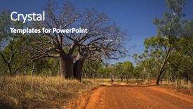  Presentation with outback australia - PPT theme enhanced with oz - outback track at the kimberleys background and a ocean colored foreground