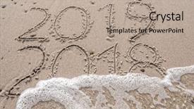  Presentation with wave - Slide set consisting of washed away by sea wave background and a mint green colored foreground