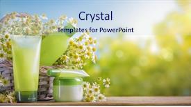  Presentation with chamomile - PPT theme featuring washing and tonic with chamomile background and a sky blue colored foreground