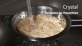  Presentation with brown rice - Presentation theme consisting of washing-brown-rice-with-water background and a dark gray colored foreground