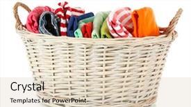  Presentation with wicker - Amazing presentation having washing clothes - colorful clothing in wicker basket backdrop and a lemonade colored foreground